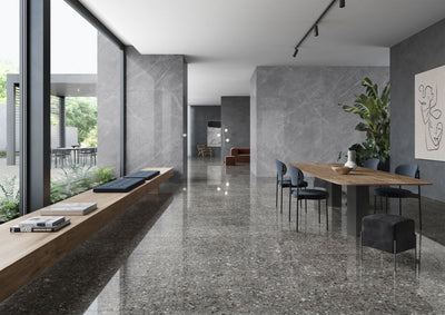 Frammenta Grigio 24x24 Matte Finish Terrazzo Tile Porcelain