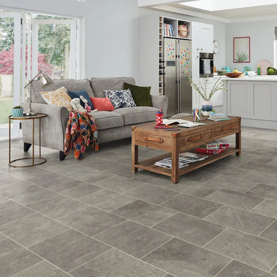 Karndean Rigid Core Grey Riven 12"x18" Luxury Vinyl Flooring