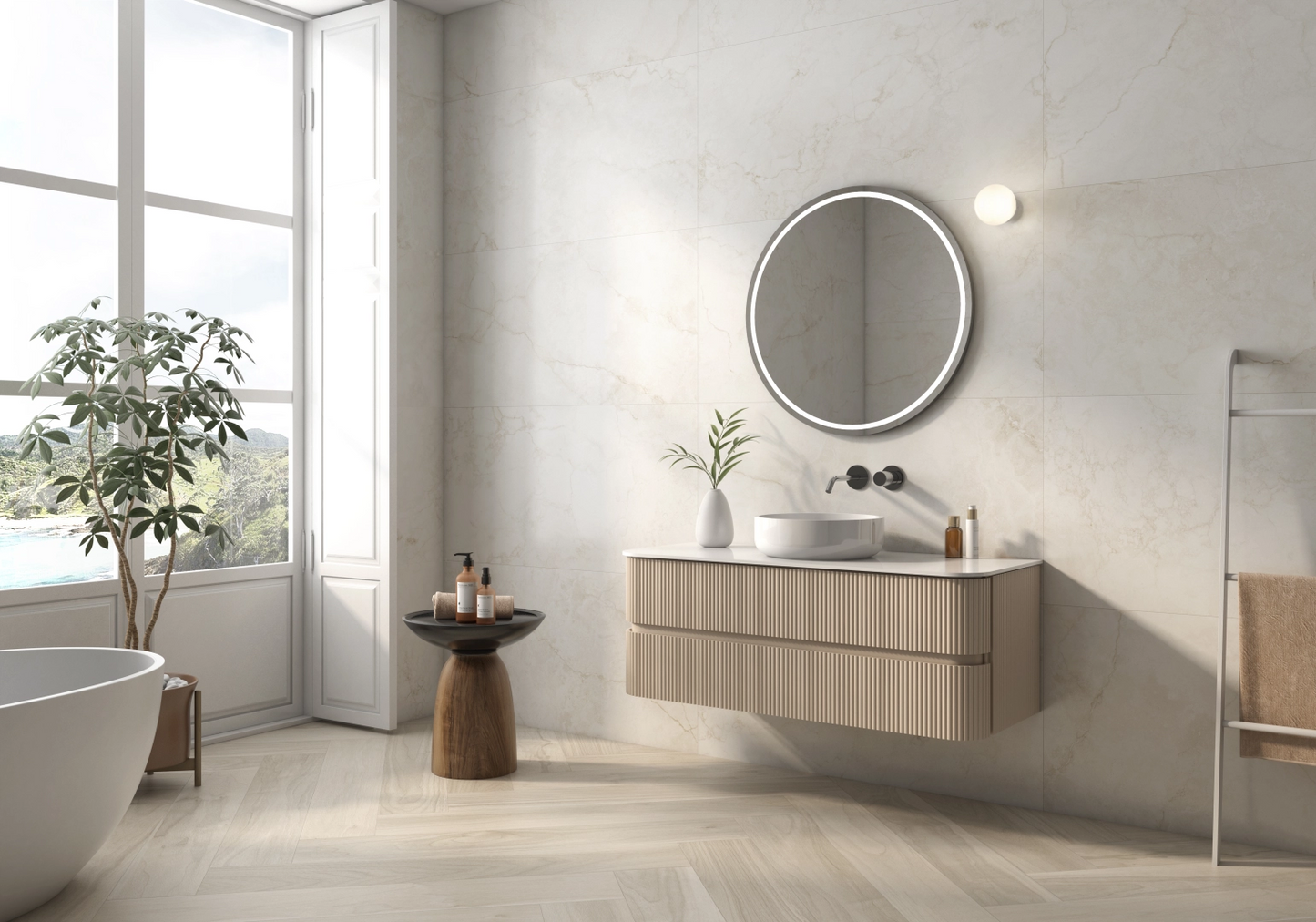 Hermes Cream 24"x48" Matte Porcelain Tile