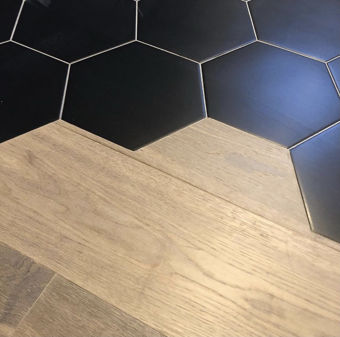 Hex Black 9x10 Matte Finish Porcelain Tile