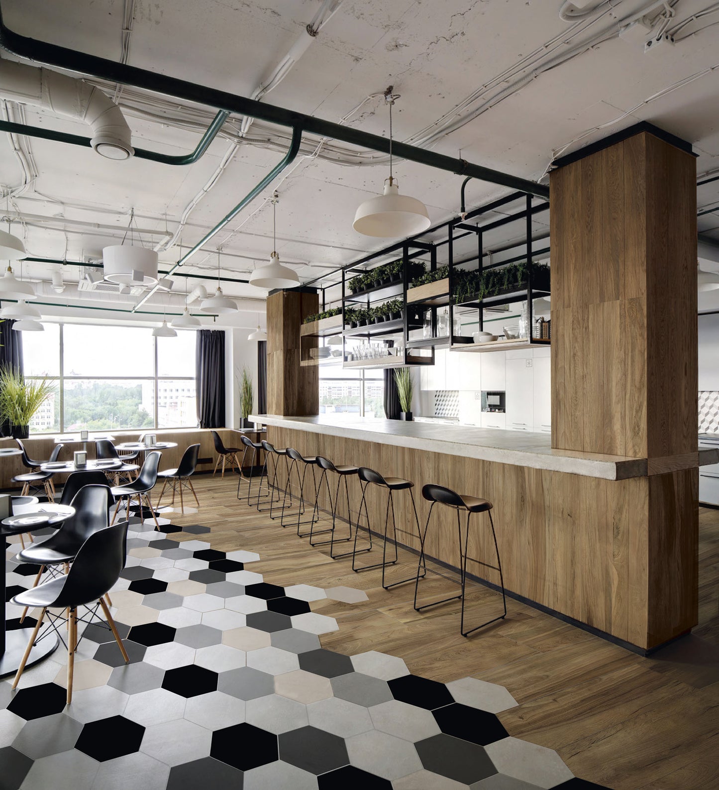 Hex White 9x10 Matte Finish Porcelain Tile