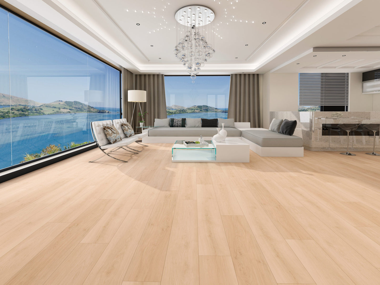 HTBC Maple Essence Honey 9"x60"x12mm Laminate Flooring