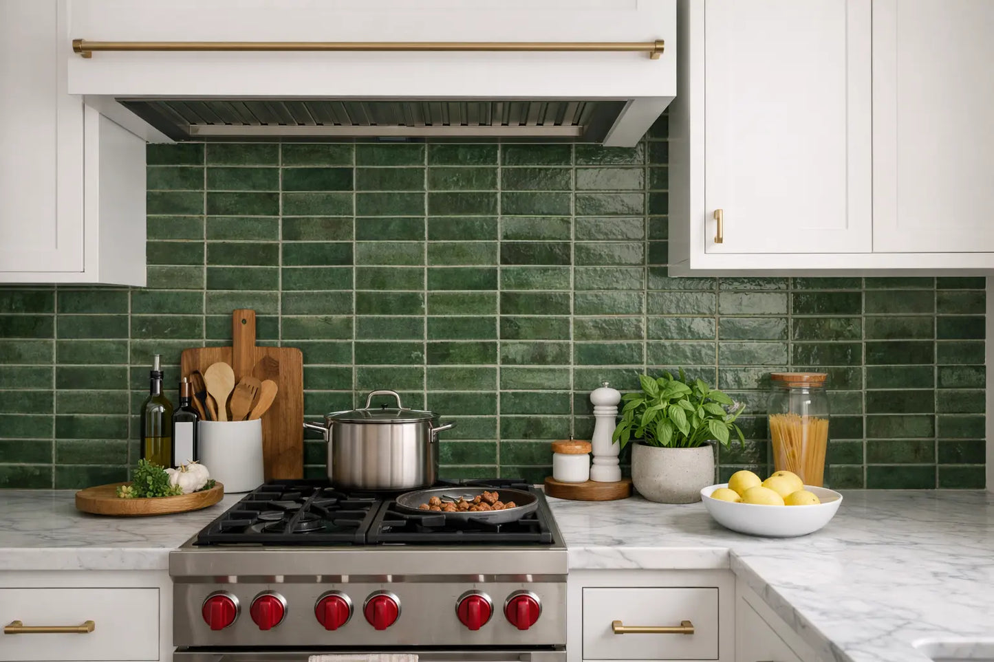 Lume Green 2x9 Polished Porcelain Subway Tile for Backsplash & Wall