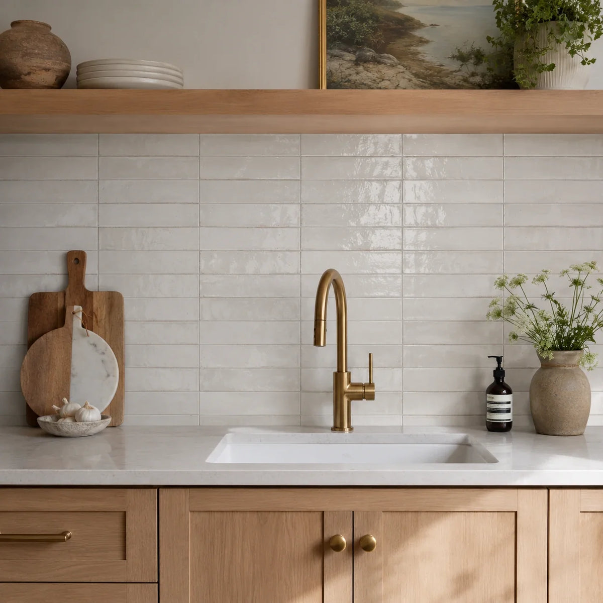 Lume White Glossy 2"x9" Subway Porcelain Tile