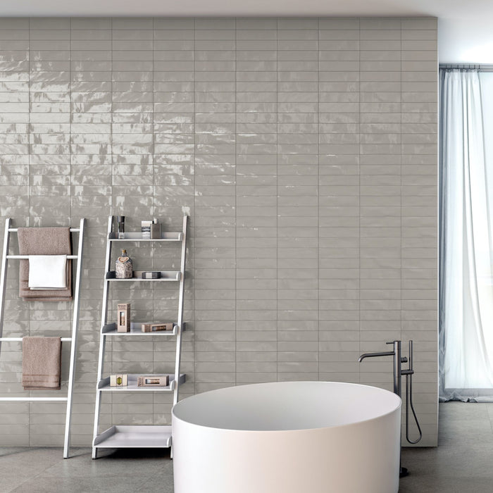 Maiolica Silver 3x12 Polished Ceramic Subway Tile - Backsplash