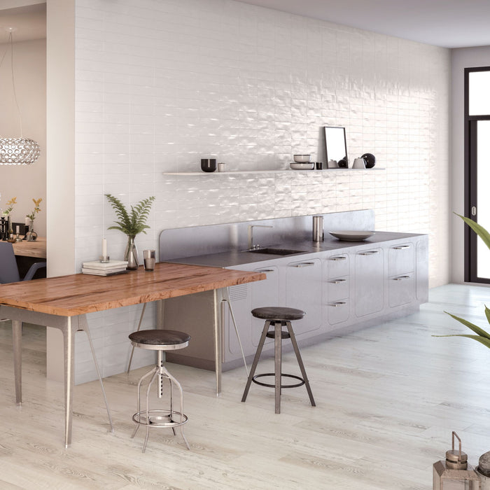 Maiolica White 3x12 Polished Ceramic Subway Tile - Backsplash