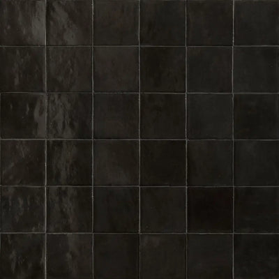 Melange Nero 4"x4" Glossy Ceramic Tile