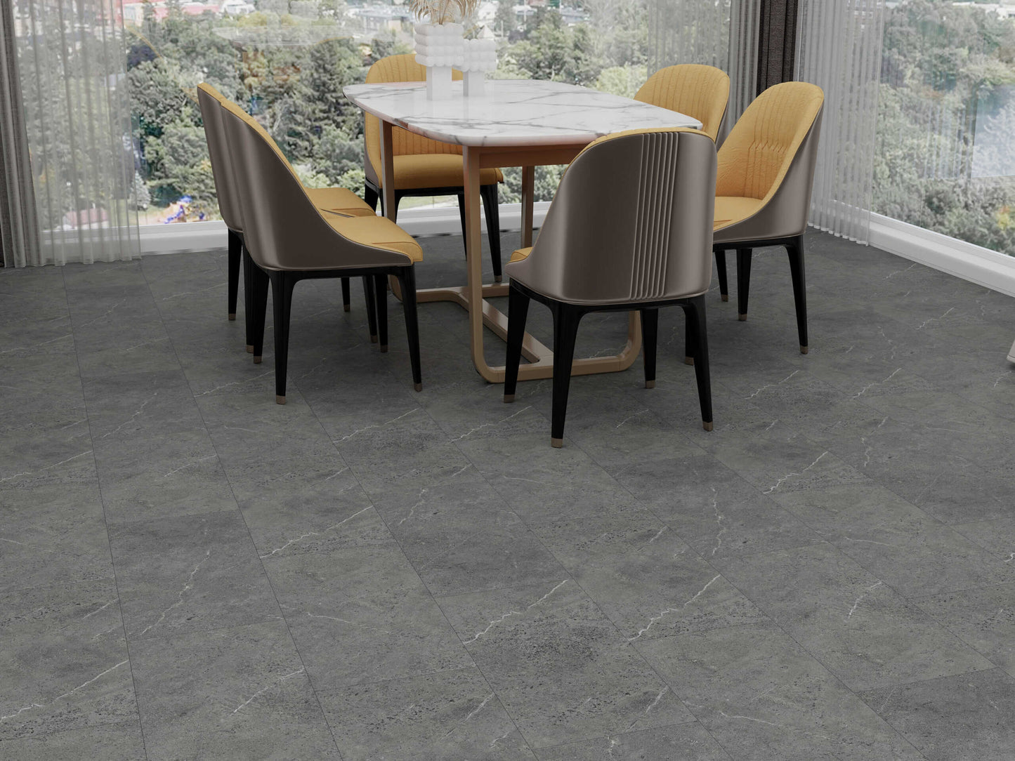 HTBC Zen Tile Midnight Onyx 12"x24"x7.5mm Vinyl Flooring