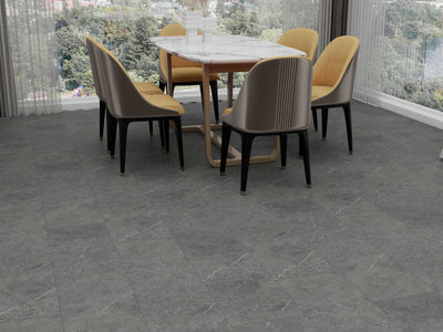 HTBC Zen Tile Midnight Onyx 12"x24"x7.5mm Vinyl Flooring