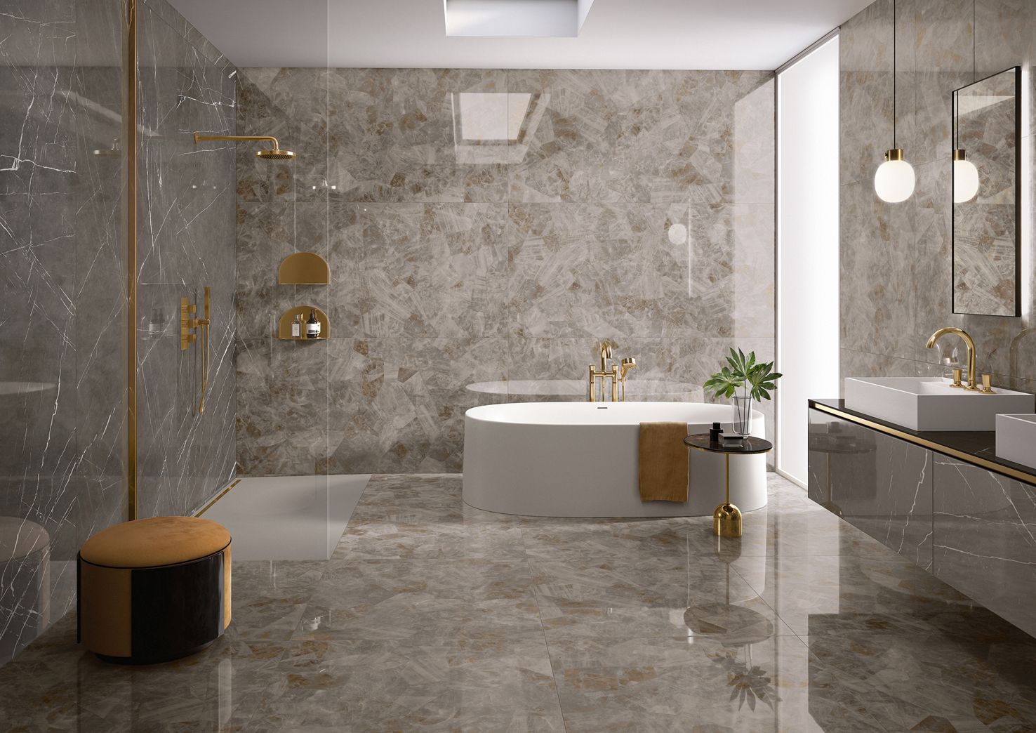 Onix Diamond 24x48 Polished Marble Look Porcelain Tile