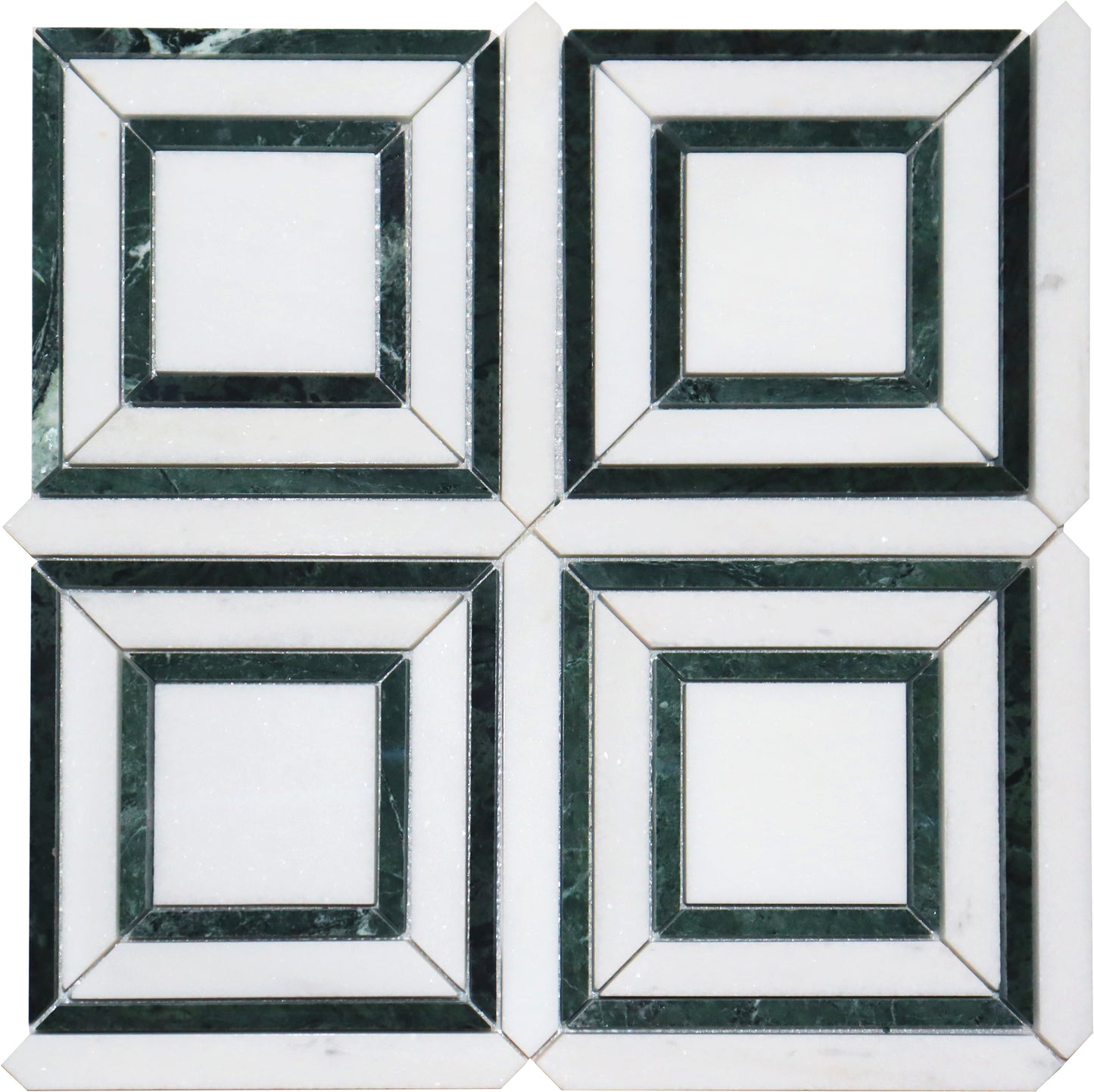 Peri Thassos/Verde 12"x12" Marble Tile