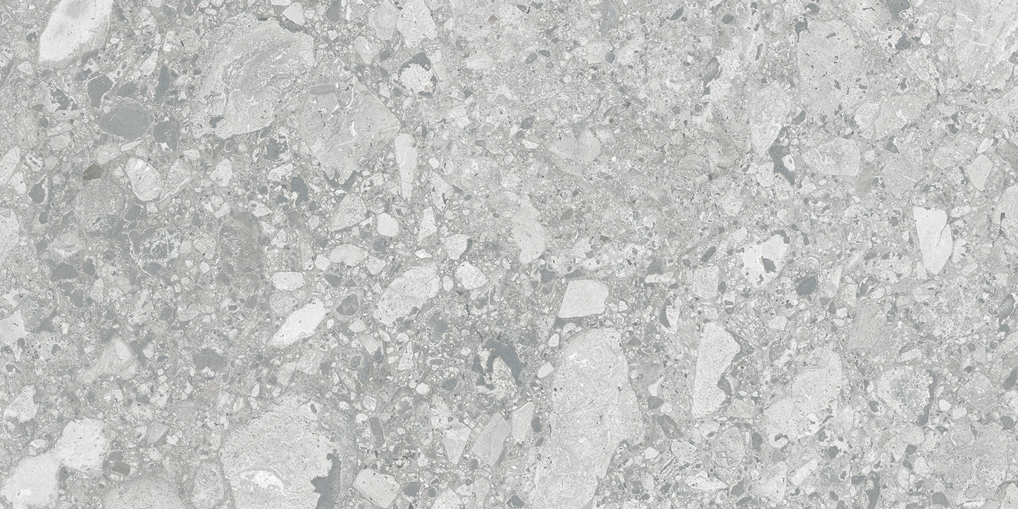 Pedregal Silver 12x24 Matte Finish Terrazzo Tile Porcelain