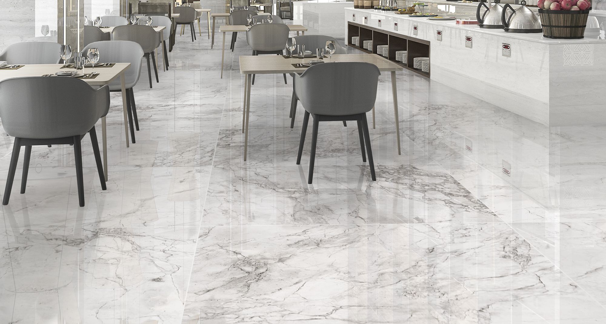 Portobello 24x48 Polished Finish Marble Look Porcelain Tile