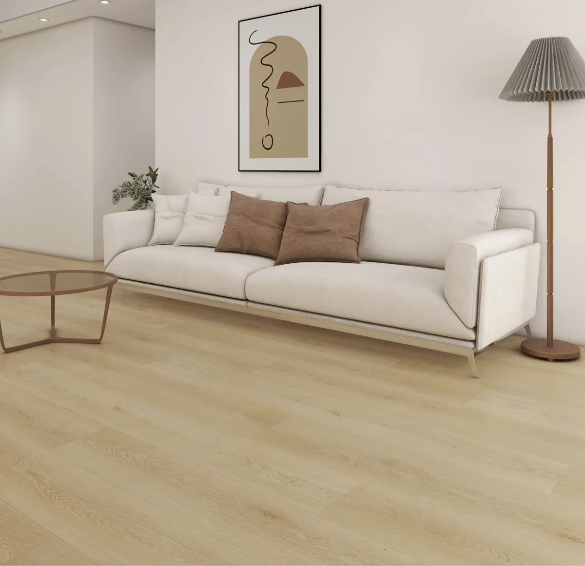 Floor Tek Pro-Line Ivory 9"x60" SPC Vinyl Flooring
