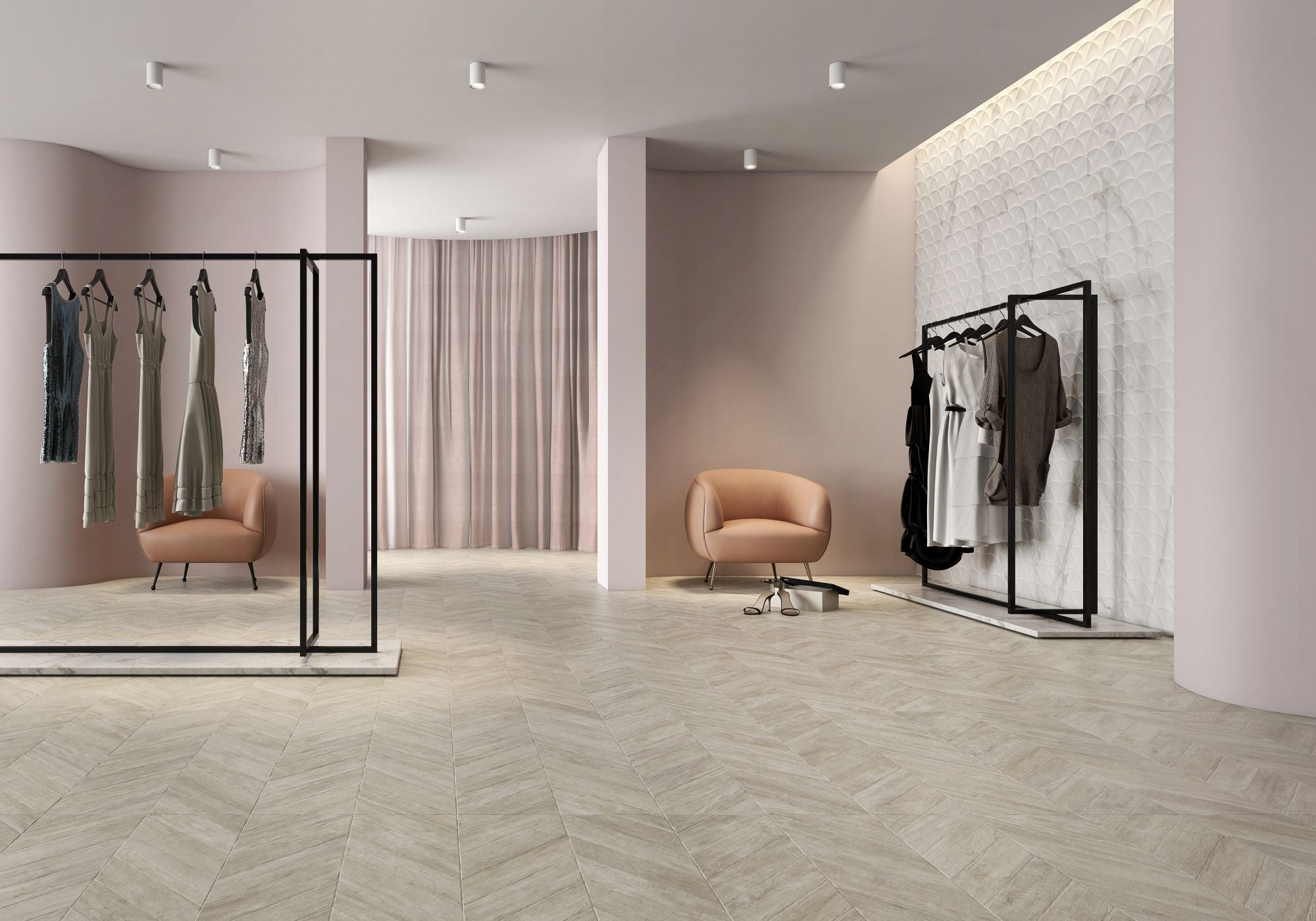 Rafter Chevron Beige 20x40 Matte Chevron Wood Porcelain