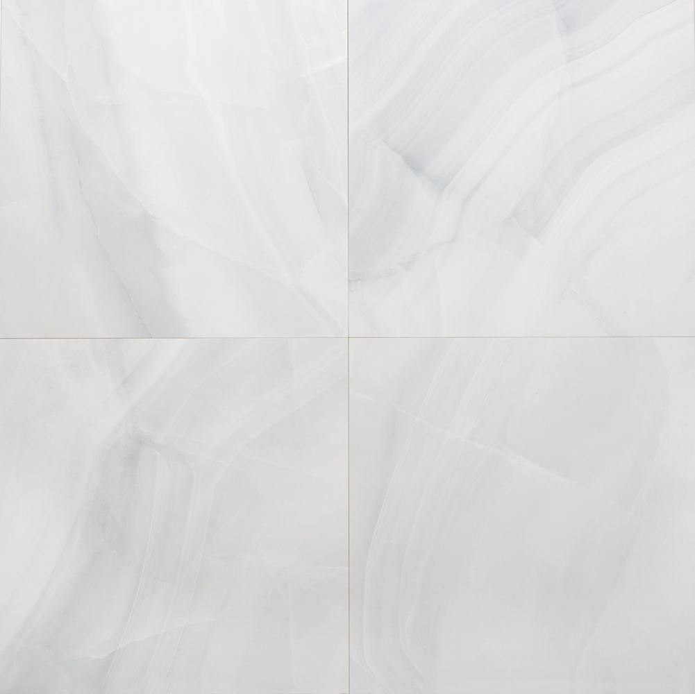 Rodas White 24x24 Polished Finish Porcelain Tile