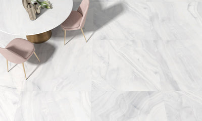 Rodas White 24x24 Polished Finish Porcelain Tile