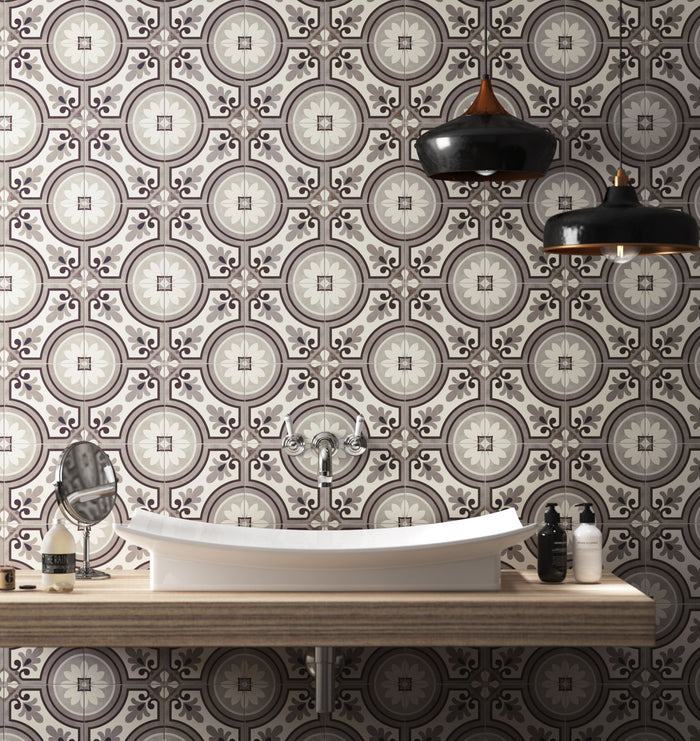 Saint Germain Pattern 8x8 Matte Porcelain Decorative Tile