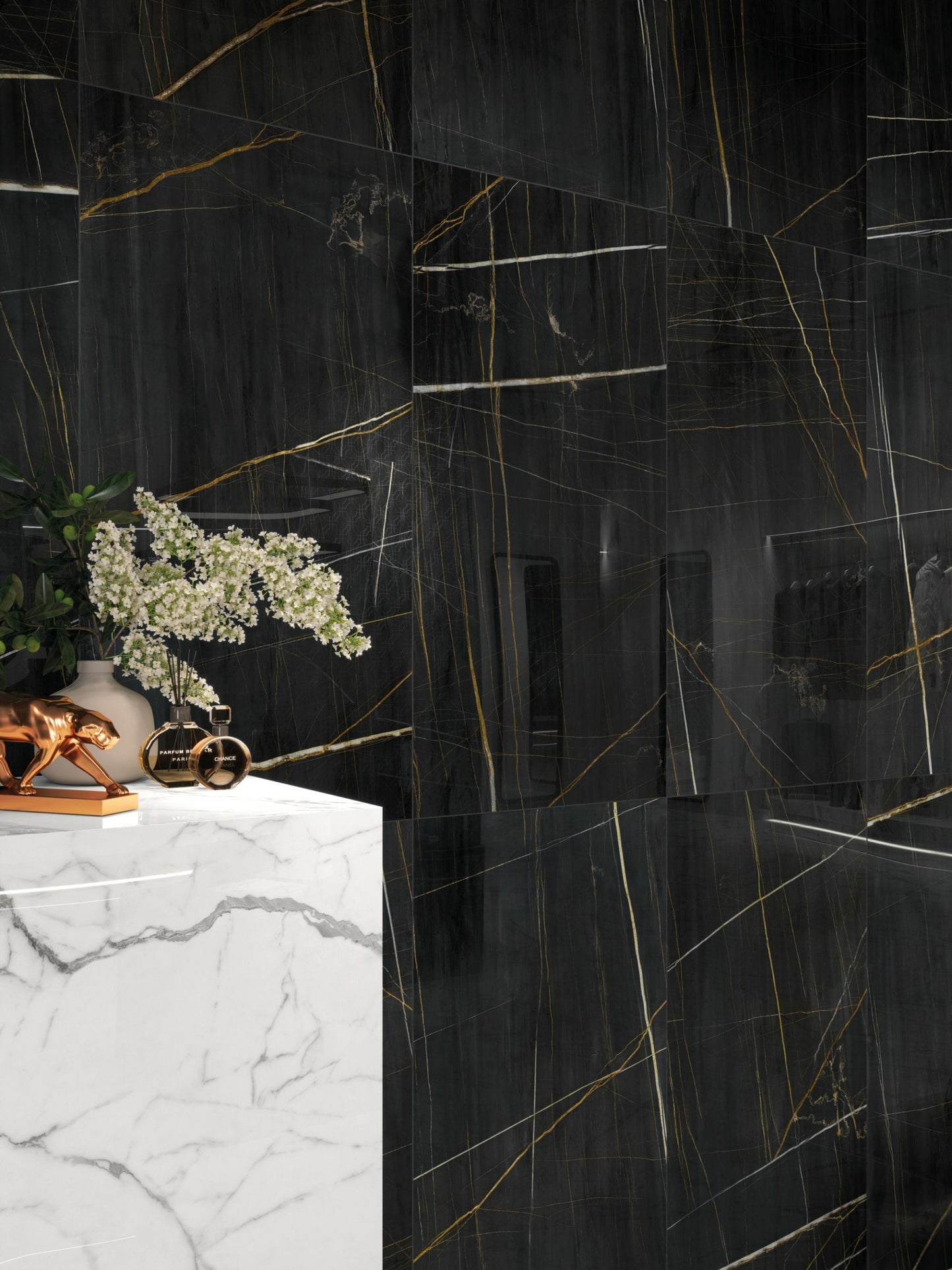 Saint Laurent 24x48 Polished Marble Look Porcelain Tile