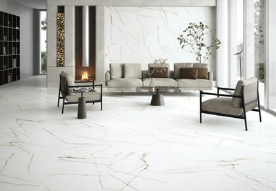 Melbourne 24x48 Polished Finish Marble Look Porcelain Tile