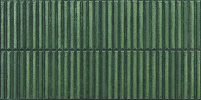 Homey Stripes Green Fluted 12x24 Polished Porcelain Decorative Tile