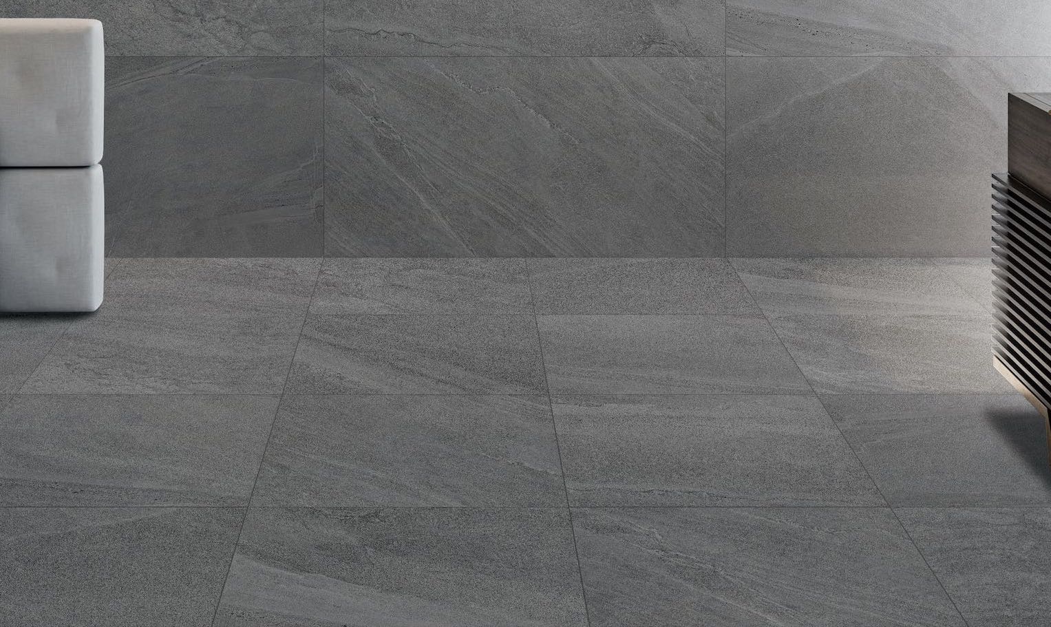 Limestone Dark Grey 24x24 Matte Finish Slate Look Porcelain