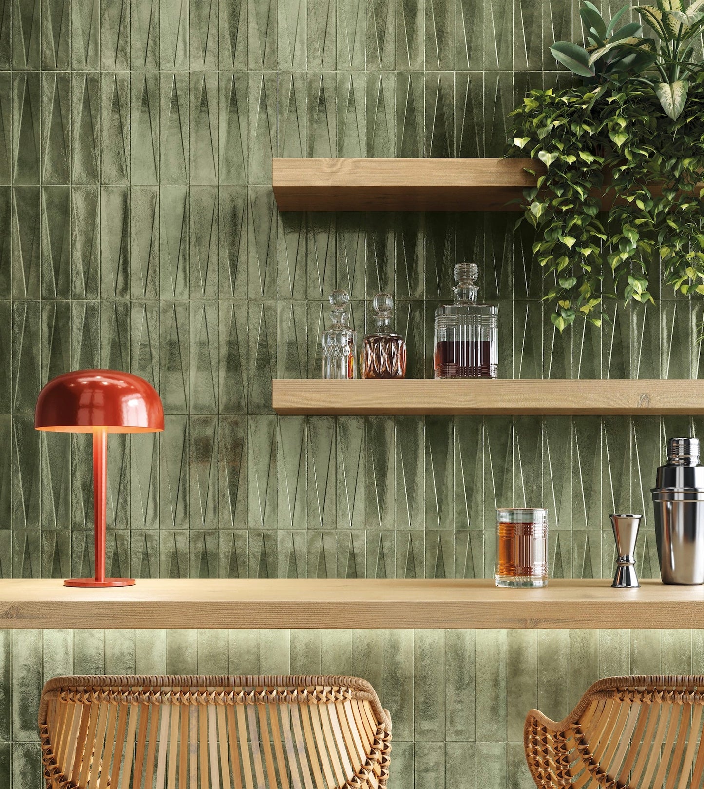 Bari Green Decor 2x10 Polished Ceramic Subway Tile - Backsplash