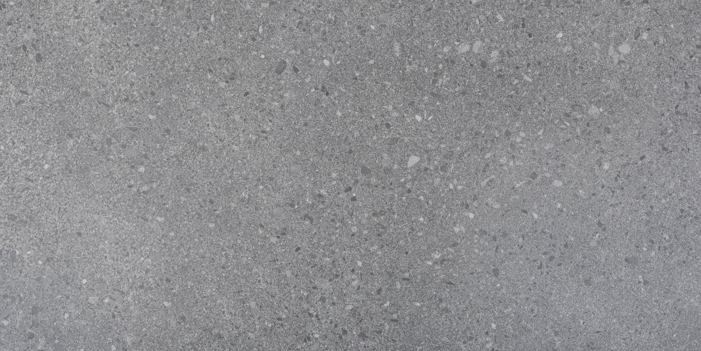 Terrazzo Dark Grey 12"x24" Matte Porcelain Tile