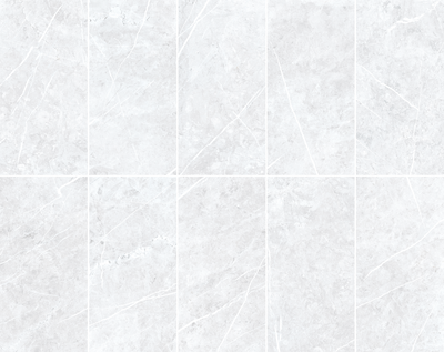 Theater White 12x24 Matte Marble Effect Porcelain Tile