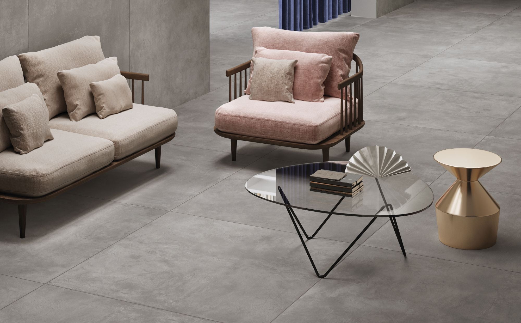 Timeline Grey 24x24 Matte Finish Porcelain Concrete Tile