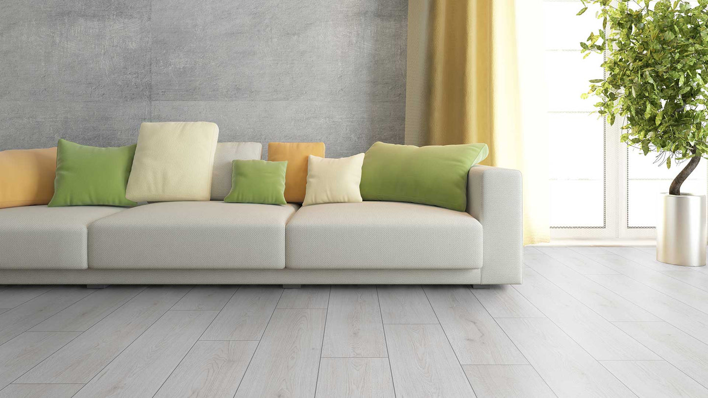 Eurostyle Trend Oak White 7"x54"x8mm Laminate Flooring