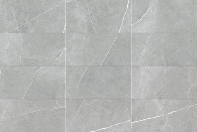 Vena Light Grey 12x24 Matte Marble Look Porcelain Tile