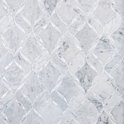 Waterjet Nebula Carrara Polished