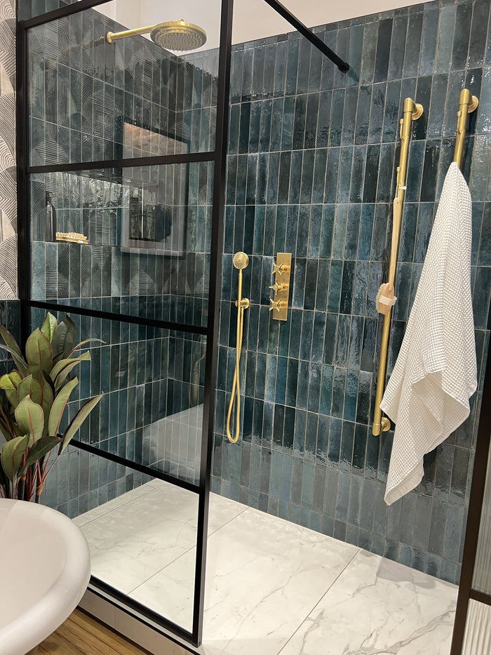 Lume Blue 2x9 Polished Porcelain Subway Tile for Backsplash & Wall