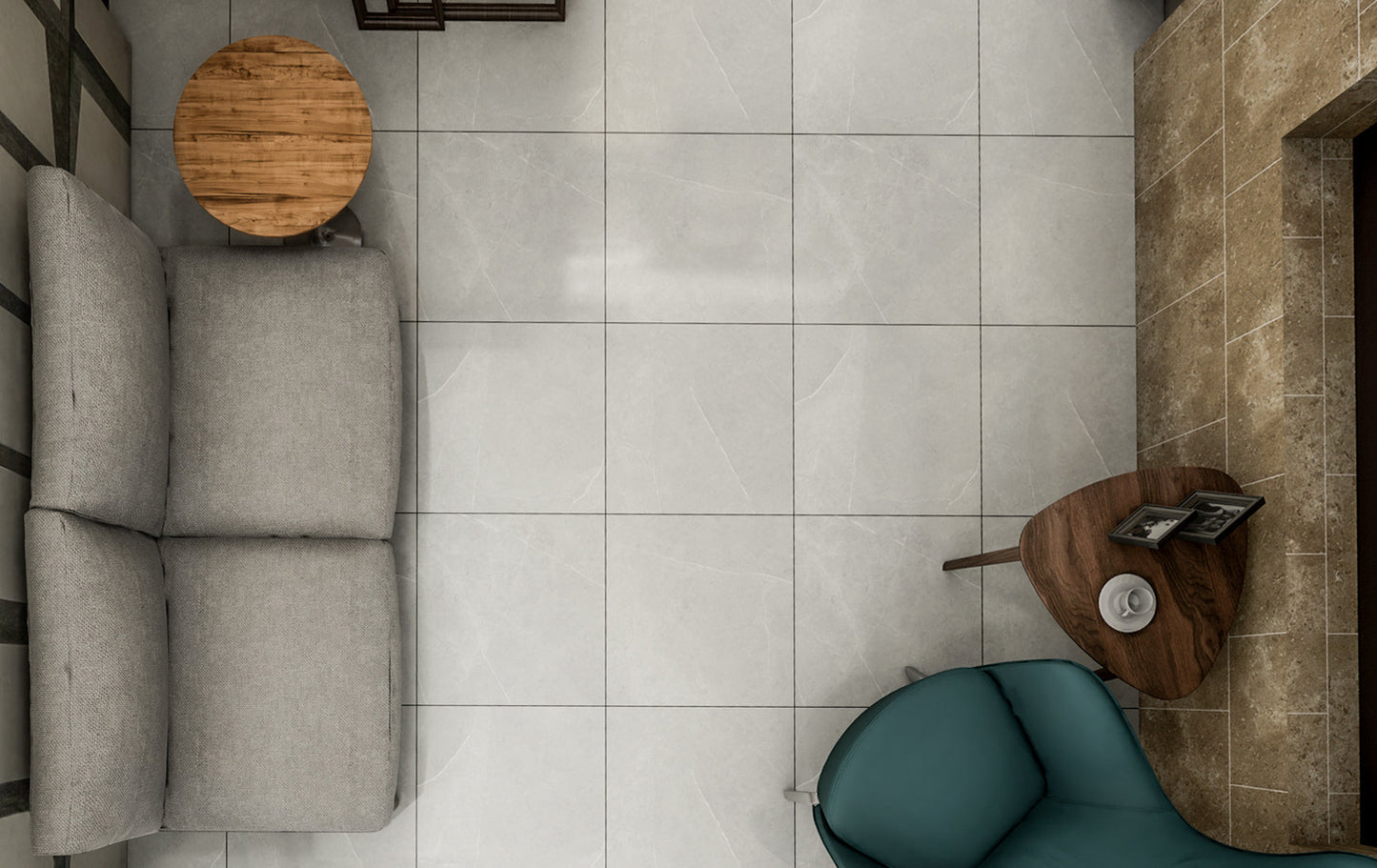 Vena White 24"x24" Polished Finish Porcelain Tile